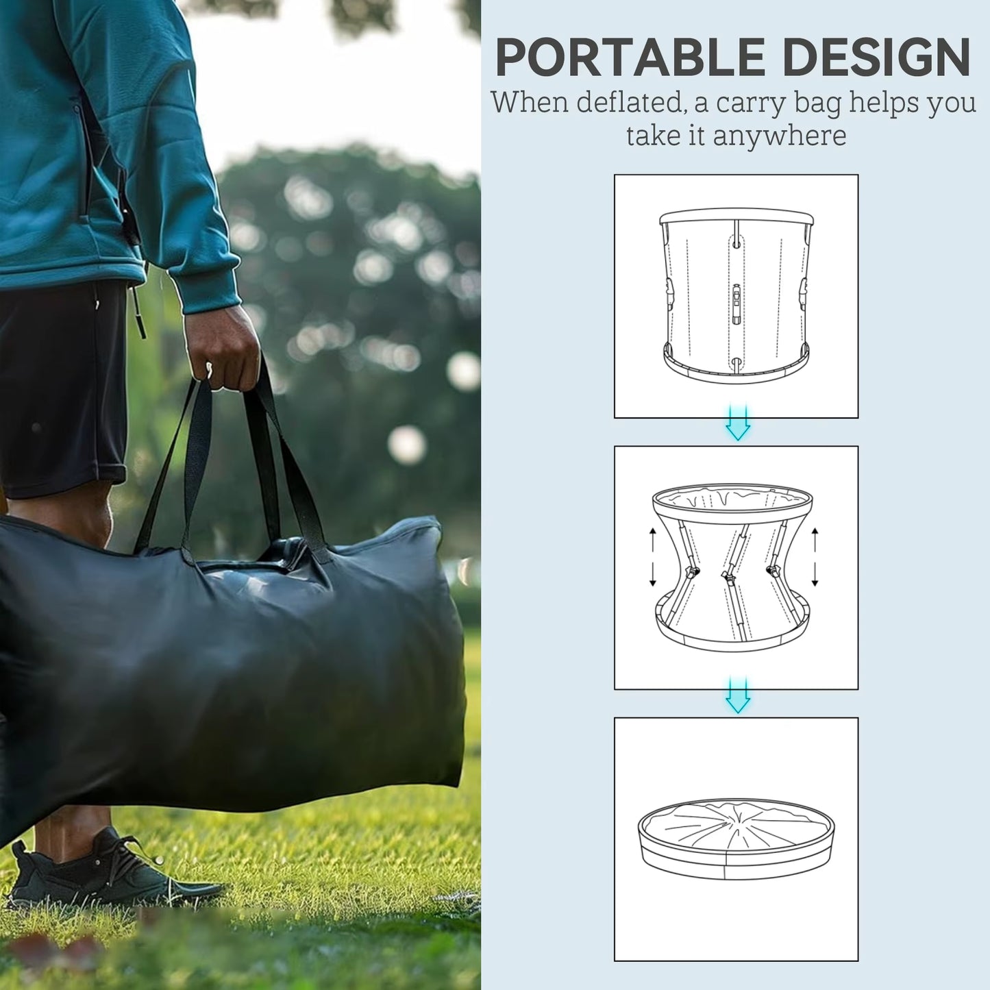 Ice Bath Tub Outdoor, 210L Portable Cold Water Therapy Tub, Recovery Cold Plunge Pool with Lid