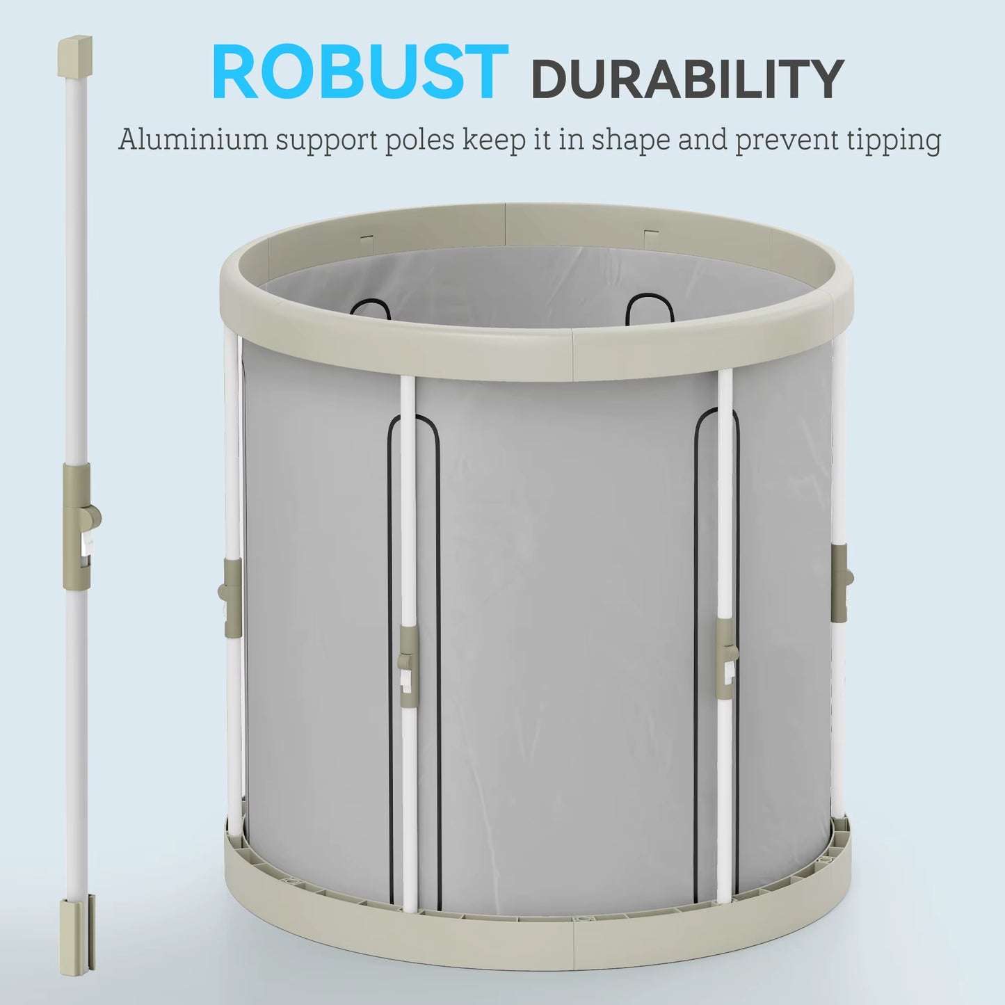 Ice Bath Tub Outdoor, 210L Portable Cold Water Therapy Tub, Recovery Cold Plunge Pool with Lid
