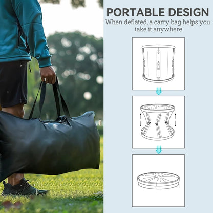 Ice Bath Tub Outdoor, 210L Portable Cold Water Therapy Tub, Recovery Cold Plunge Pool with Lid