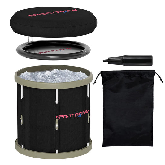 Ice Bath Tub Outdoor, 210L Portable Cold Water Therapy Tub, Recovery Cold Plunge Pool with Lid